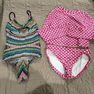 Girls Multicolor and Striped Kids One Piece